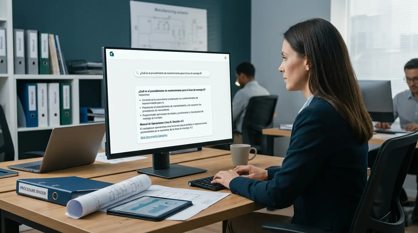 Consulta de documentos internos con respuestas claras.