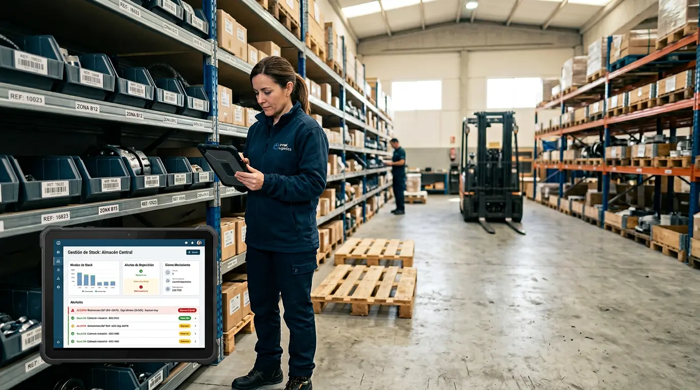 Control de stock con alertas de reposición.